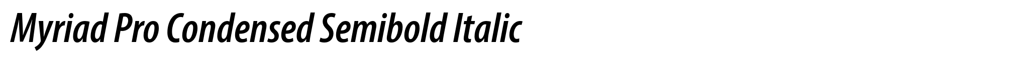 Myriad Pro Condensed Semibold Italic image
